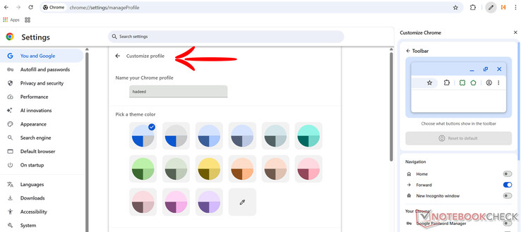 Customizing profiles on Google Chrome (Image Source: Antony Muchiri)
