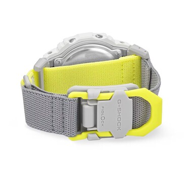 DW-5600MNC-7A8's gray-neon band with a magnetic buckle.