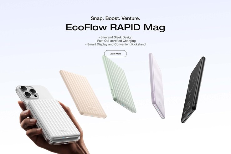 The EcoFlow Rapid Mag Power Banks are currently available in three colors, though five are shown in marketing images (above). (Image source: EcoFlow)