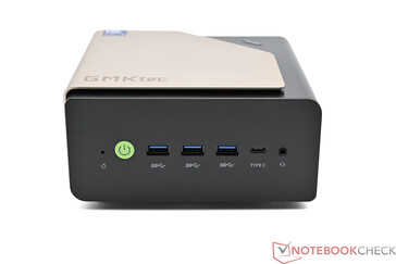 Front: Power-On, 3× USB3.2 Gen2 Type-A, USB3.2 Gen2 Type-C (PD/DP/Data), 3.5 mm combo audio jack