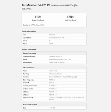 TerraMaster F4-425 Plus with Intel Processor N150