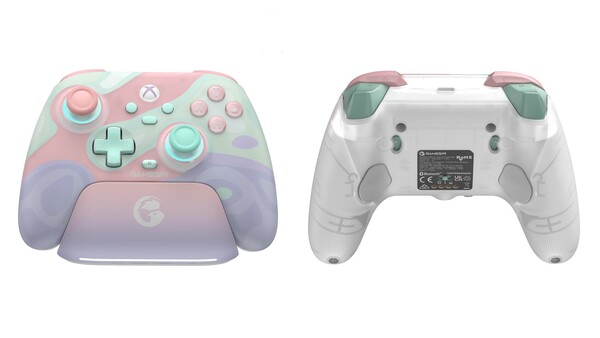 The GameSir T7 Pro Sugar Whirl has a charging dock and two back buttons.