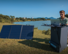 The iNNOPOWER S100W solar panel can also be used as a table. (Image source: iNNOPOWER)
