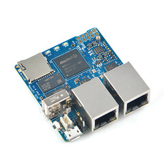 NanoPi R2S: A Raspberry Pi alternative that incorporates two Gigabit Ethernet ports. (Image source: FriendlyARM)