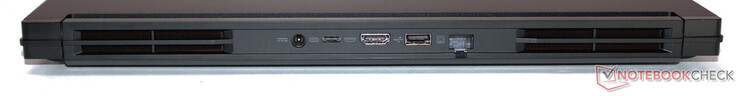Back: power connection, Thunderbolt 4 (USB-C; Power Delivery, DP Alt mode), HDMI 2.1, USB 3.2 Gen 2 (USB-A), Gigabit Ethernet