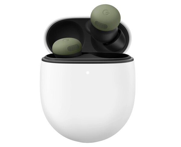 The new olive color of the Pixel Buds Pro 2 closely matches some of the colors of the new Pixel 11 series.