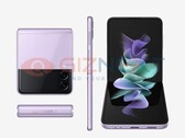 The Galaxy Z Flip 3 will launch in several colours. (Image source: Giznext)