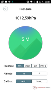 You can find out the altitude with the built-in barometer.