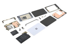 The Surface Duo is a mess of components. (Image source: iFixit)