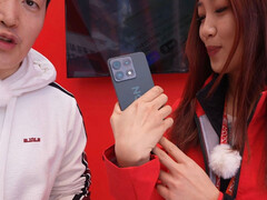 The unreleased Lenovo Legion gaming phone was spotted at the Lenovo moto booth in F1 Fanzone. Pictured: a screenshot from the live event showing the smartphone.