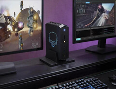 The NUC 12 Enthusiast will launch with Intel&#039;s striking RGB emblem. (Image source: Intel)