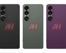 Alleged leaked images of the Sony Xperia 1 VII showing black, green, and purple color options. (Image source: Android Headlines)