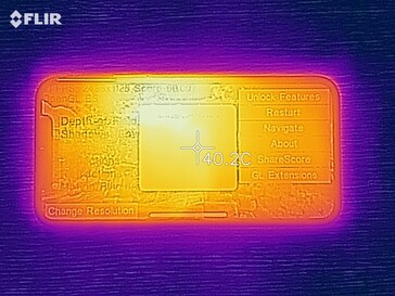 Heat map of the front of the device under load