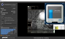 CPU performance during a Cinebench R15 Multi 64Bit benchmark