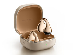 Xiaomi's Clip earbuds in their gold colourway.