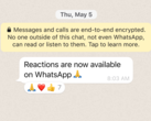 Reactions come to WhatsApp. (Source: WhatsApp)