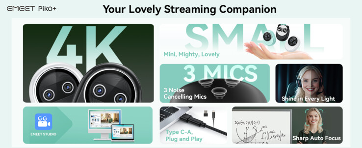Emeet touts its new Piko series as the best, cutest and smartest webcams around. (Source: Emeet)
