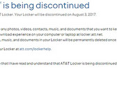 AT&T Locker service shutting down on August 3, 2017