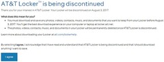 AT&T Locker service shutting down on August 3, 2017