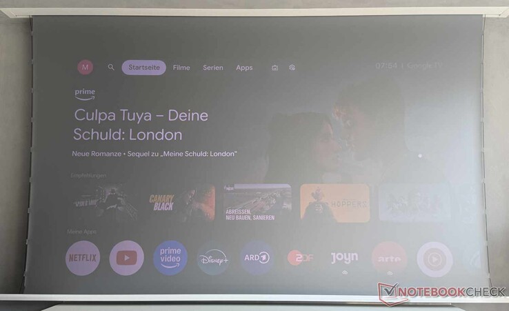 Google TV interface in daylight