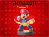 Banner with Mario amiibo and Amazon logo shown