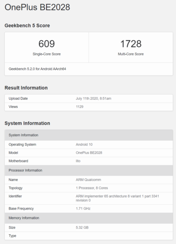 And the OnePlus BE2028 that was benchmarked earlier this month. (Image source: Geekbench)
