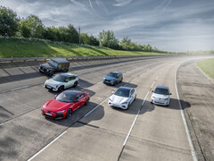 Electric cars on a British road. The UK auto market has exploded with electric options (Image source: SMMT)