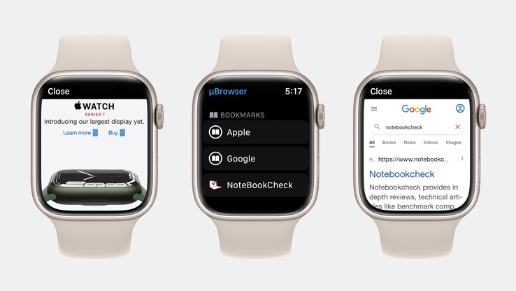 Read NotebookCheck articles on your wrist! (Source: µBrowser/Edited)