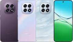 The Oppo A5 in Zircon Black, Crystal Pink, and Mica Blue, respectively (Image source: Oppo)