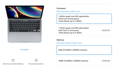 It now costs US$200 to upgrade from 8 GB to 16 GB of RAM. (Image source: Apple)