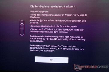 A recurring error message: The volume could not be adjusted via the Fire TV remote control in the test.
