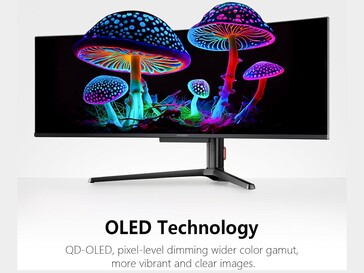 It comes with a QD-OLED panel for vibrant colors and high contrast ratio. (Image source: Amazon)