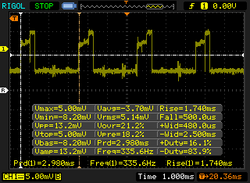 The RGB key backlight exhibits PWM even when on maximum brightness