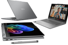 Lenovo has officially updated its mid-range convertible laptop with the new 8-core Qualcomm Snapdragon X Plus SoC. (Image source: Lenovo - edited)