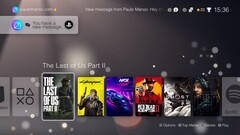 Fan-made PS5 UI concept screen with message alerts. (Image source: YouTube/Paulo Manso Animation)
