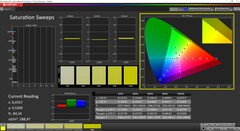 CalMAN saturation (P3 reference color space, source: Asus Zenbook S 13)