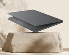 The Zenbook A14 in its Iceland Grey finish.