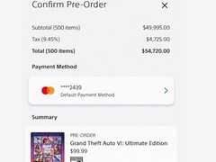 The alleged GTA VI purchase's checkout window by the scalper
