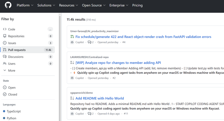 Over 11,000 pull requests contain the unsolicited message 