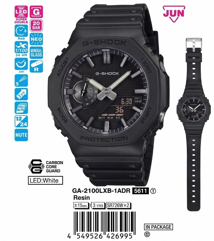 The Casio G-Shock GA-2100LXB-1A watch