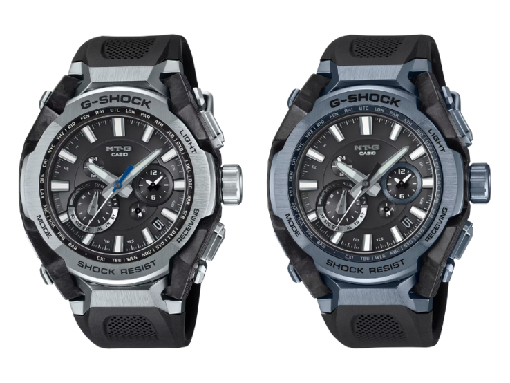 The Casio MTG-B4000-1A (left) and MTG-B4000-1A2 (right) watches. (Image source: Casio)