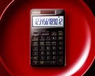 Casio's latest pocket calculator features a black lacquered aluminum housing.