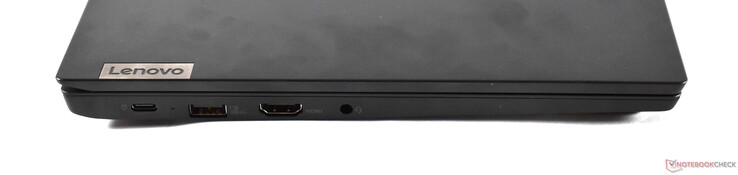 Left: USB 3.2 Gen 1 Type-C, USB 3.0 Type-A, HDMI 1.4b, combo audio