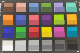 Photo of ColorChecker: The target color is displayed in the bottom half of each field.