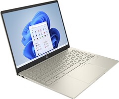 The HP Pavilion Plus 14 notebook currently on sale is available in the Warm Gold colorway (Image source: HP)