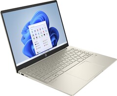 The HP Pavilion Plus 14 notebook currently on sale is available in the Warm Gold colorway (Image source: HP)