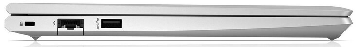 Connectors on the left: Kensington Lock, LAN (1 Gbit/s), USB Type-A (5 Gbit/s, PD)