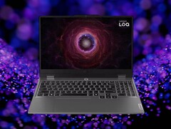 The Lenovo LOQ 15ARP9 has to make do with only a white backlight for the keyboard. (Image source: Lenovo, Unsplash, edited))