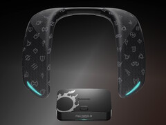 The Panasonic SC-GNW10S-FF SoundSlayer x Final Fantasy XIV neck speaker provides gamers with low-latency wireless surround sound. (Image source: Panasonic)