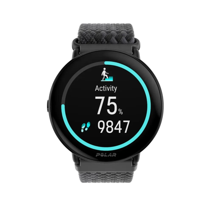 The Polar Ignite 3 Braided Yarn smartwatch (black). (Image source: Polar)